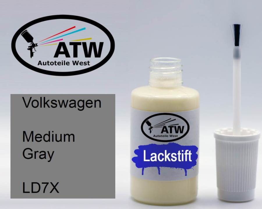 Volkswagen, Medium Gray, LD7X: 20ml Lackstift, von ATW Autoteile West.